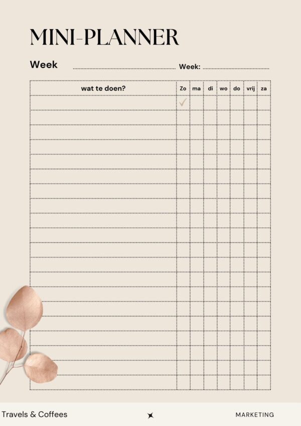 Mini-planner social media