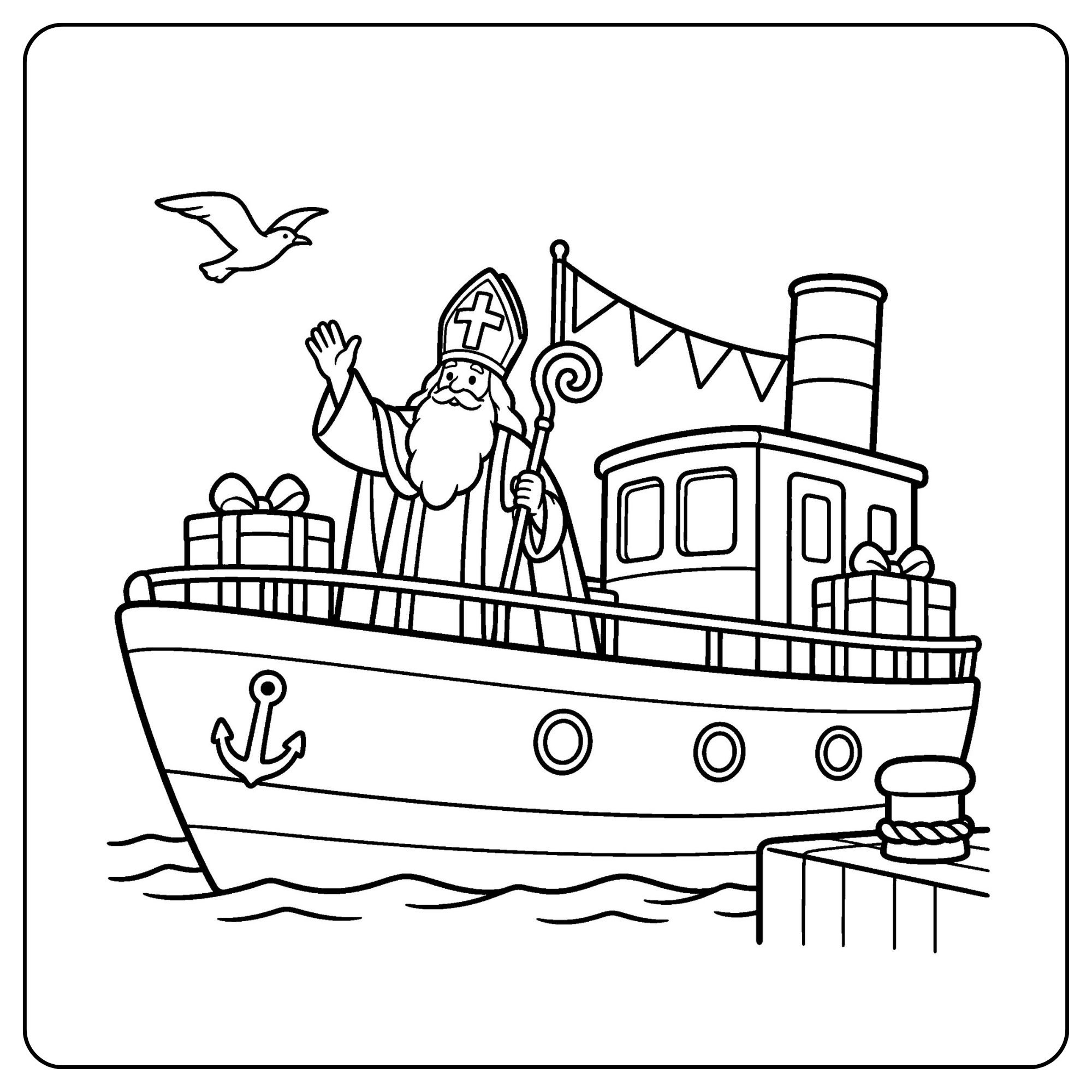 Sinterklaas - Cozy kleurboek - Digitaal om zelf te printen - Afbeelding 5