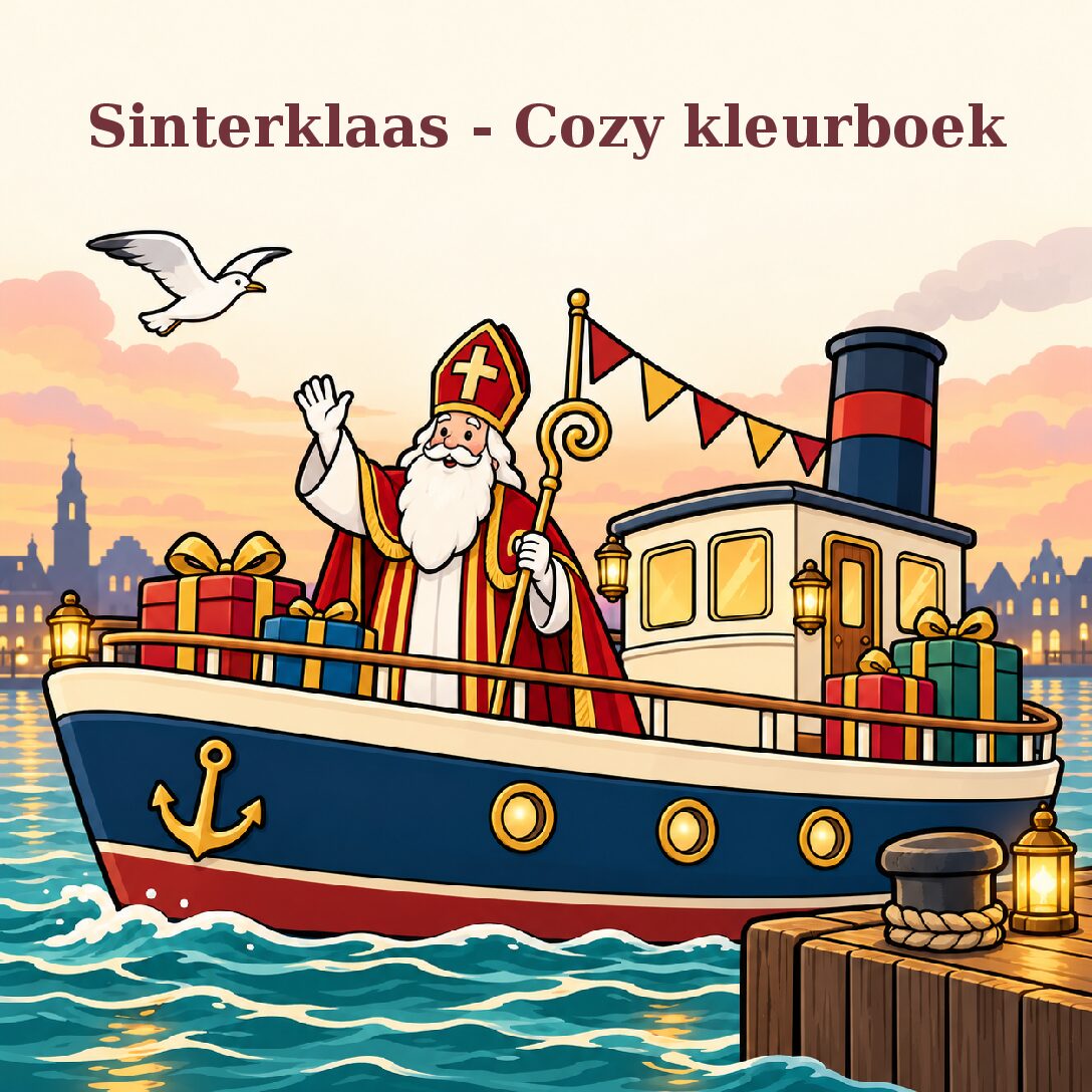 Sinterklaas - Cozy kleurboek - Digitaal om zelf te printen
