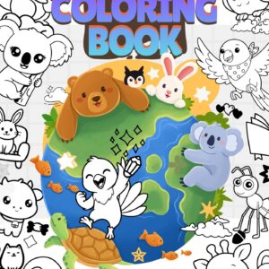Cute animals coloring digital book - download